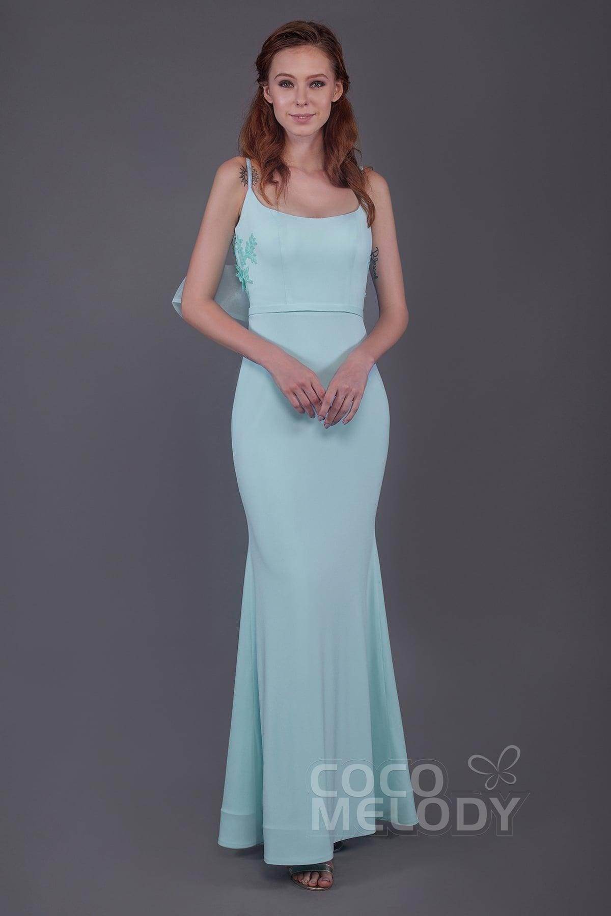 Mermaid Floor Length Knitted Fabric Bridesmaid Dress PR3566 - COCOMELODY